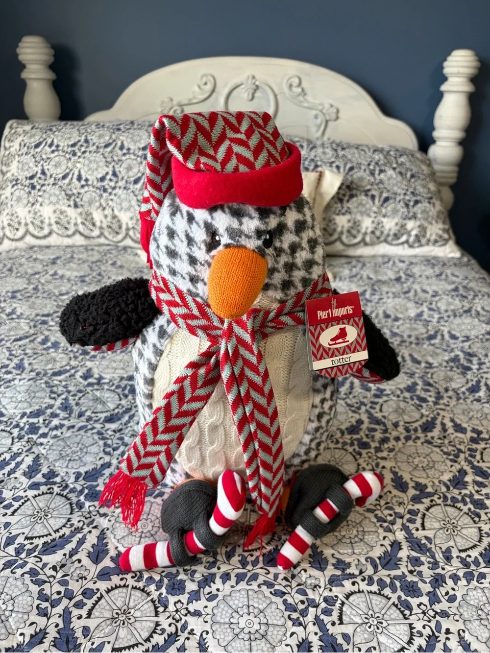 Vintage NWT Pier 1 Imports Christmas Plush Penguin Totter